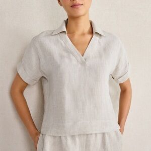 Haven Well Within LINEN POLO TOP